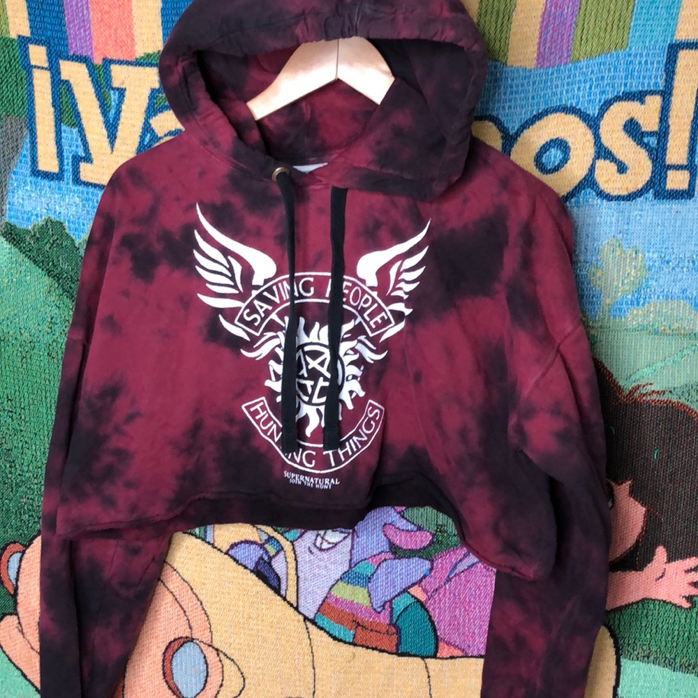 Super Natural Tie-Due Crop top Hoodie
